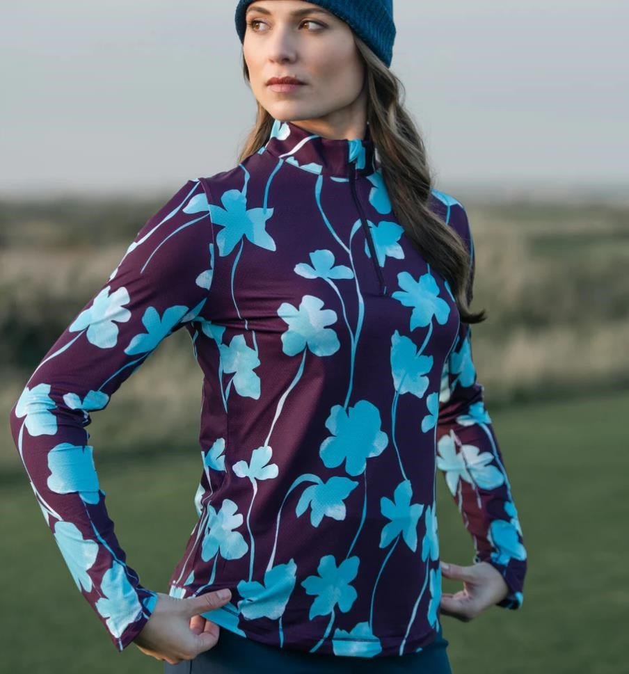 Callaway Stemmed Floral Sun Protection damski top, potent purple