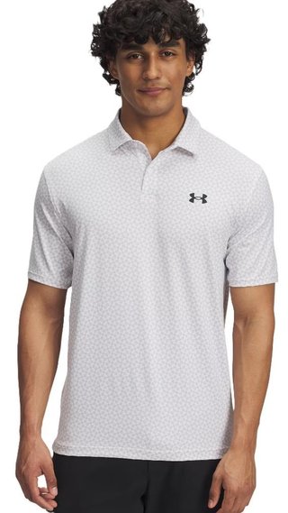 Under Armour T2G Printed męskie polo, biało/szara