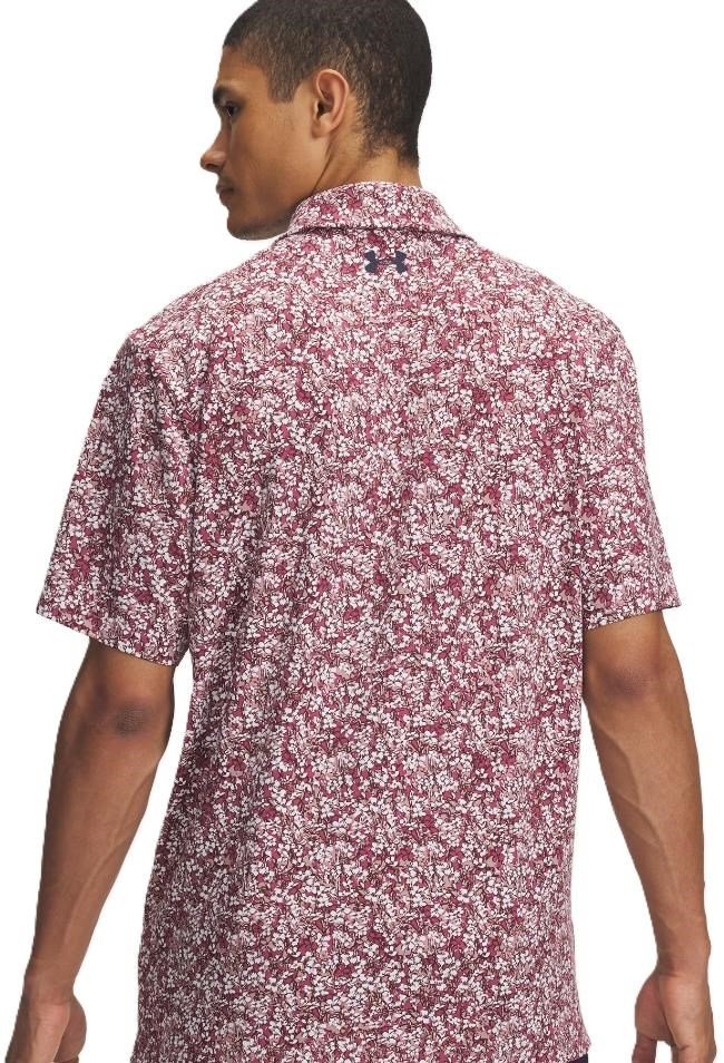 Under Armour Playoff 3.0 Printed męskie polo, tourmaline pink/dark maroon/midnight navy