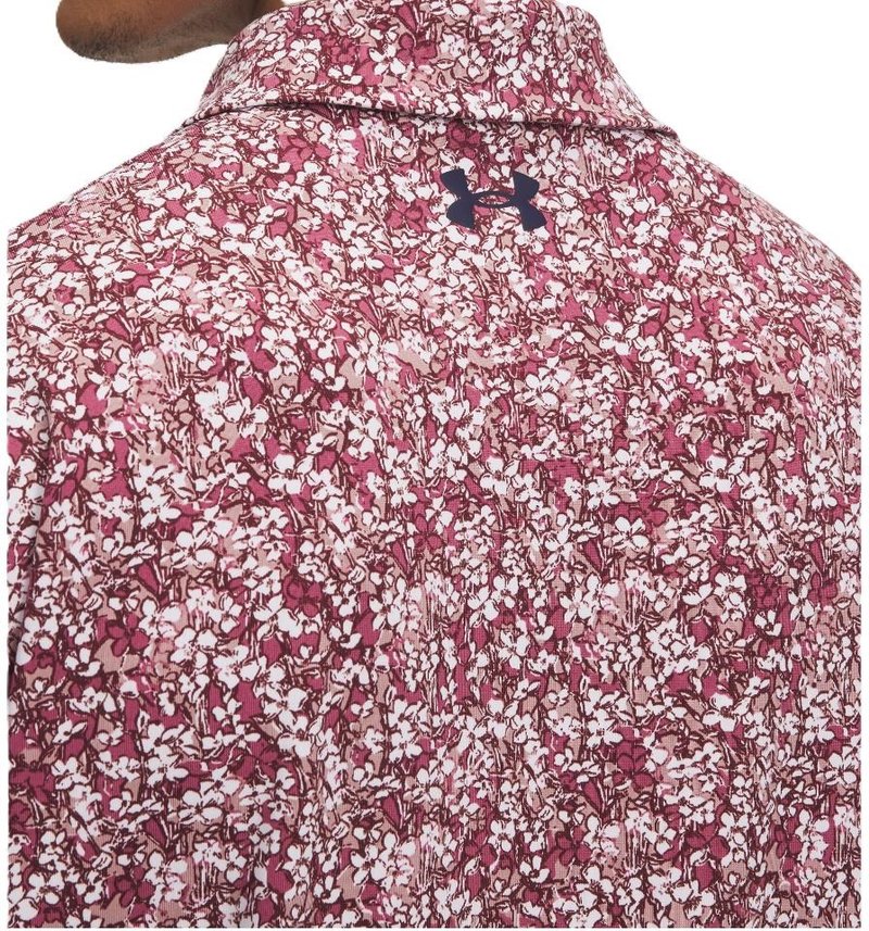 Under Armour Playoff 3.0 Printed męskie polo, tourmaline pink/dark maroon/midnight navy