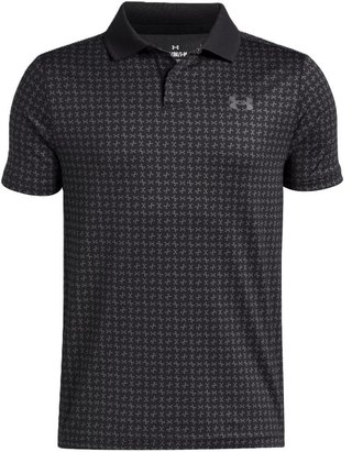 Under Armour Matchplay Printed dziecięce polo, black/castlerock