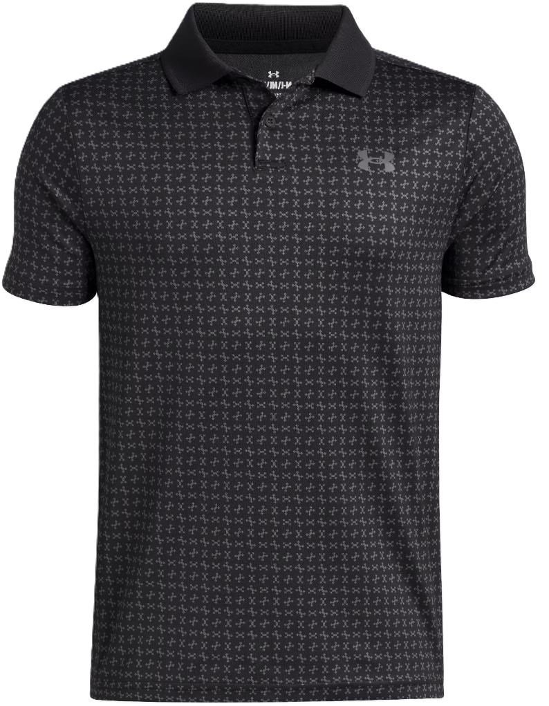 Under Armour Matchplay Printed dziecięce polo, black/castlerock