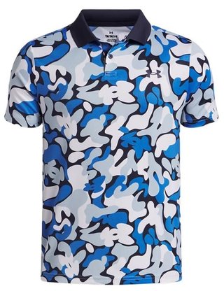 Under Armour Matchplay Printed dziecięce polo, midnight navy/blue atlantis