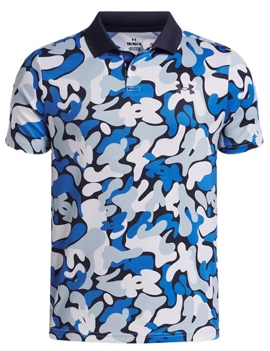 Under Armour Matchplay Printed dziecięce polo, midnight navy/blue atlantis