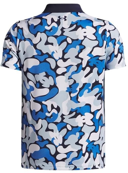 Under Armour Matchplay Printed dziecięce polo, midnight navy/blue atlantis