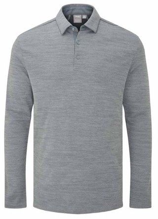 Ping Creek long sleeve męskie polo, rock melange