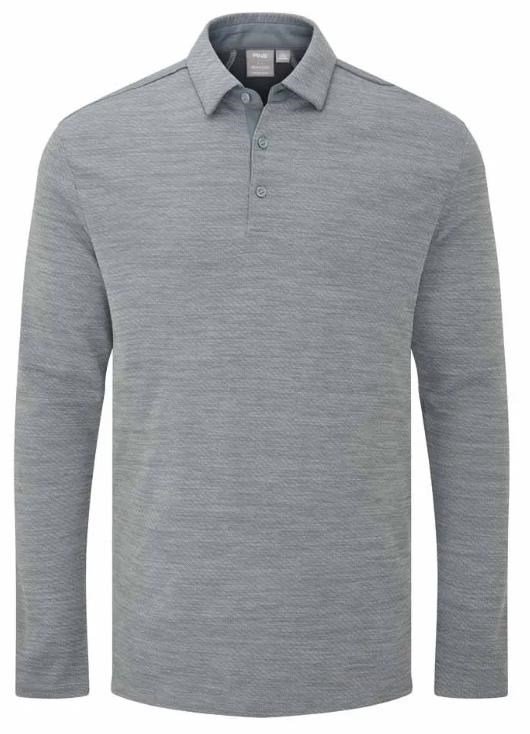 Ping Creek long sleeve męskie polo, rock melange