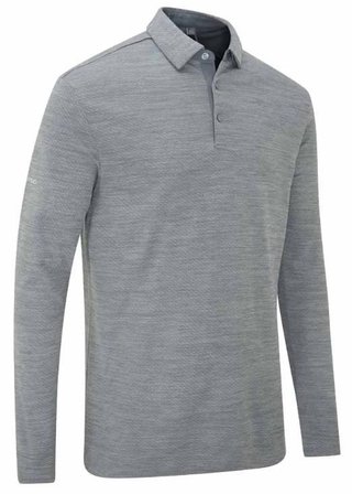 Ping Creek long sleeve męskie polo, rock melange