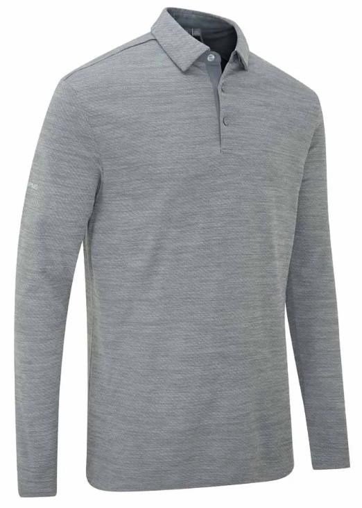 Ping Creek long sleeve męskie polo, rock melange