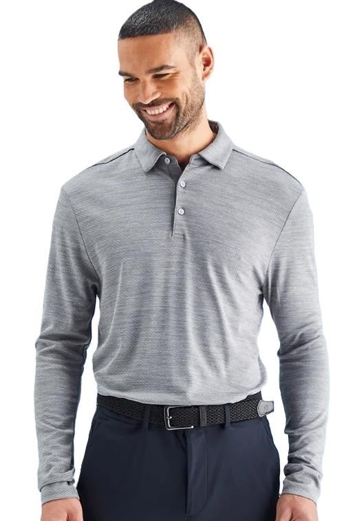 Ping Creek long sleeve męskie polo, rock melange