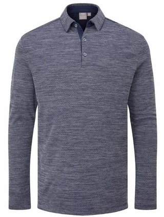 Ping Creek long sleeve męskie polo, navy melange