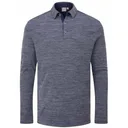 Ping Creek long sleeve męskie polo, navy melange