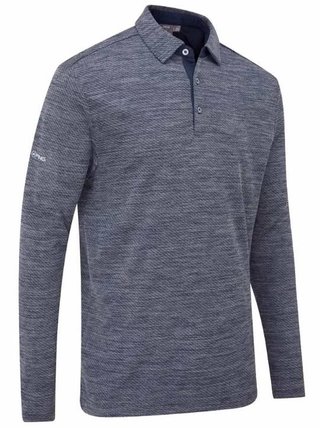 Ping Creek long sleeve męskie polo, navy melange