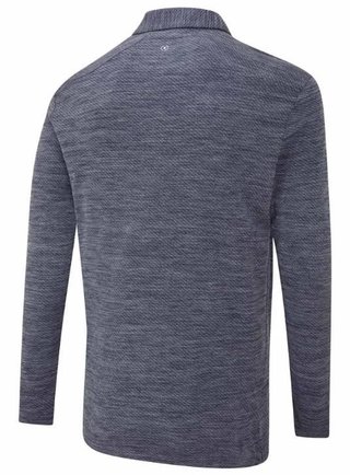 Ping Creek long sleeve męskie polo, navy melange