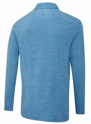 Ping Creek long sleeve męskie polo, tidal blue melange