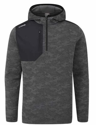 Ping Nexa Hooded half zip fleece męska bluza, czarna