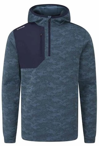 Ping Nexa Hooded half zip fleece męska bluza, blue fusion/navy