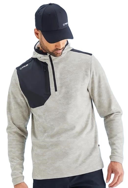Ping Nexa Hooded half zip fleece męska bluza, willow/black