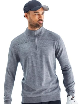 Ping Dorset Quarter zip męski sweter, szary