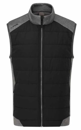 Ping Aiden Hybrid fleece męska kamizelka polarowa, asphalt marl/black