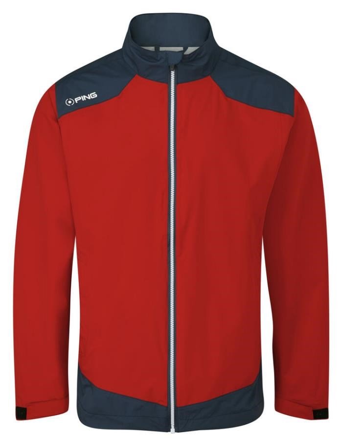 Ping AquaDrive Waterproof męska kurtka wodoodporna, classic red/oxford blue
