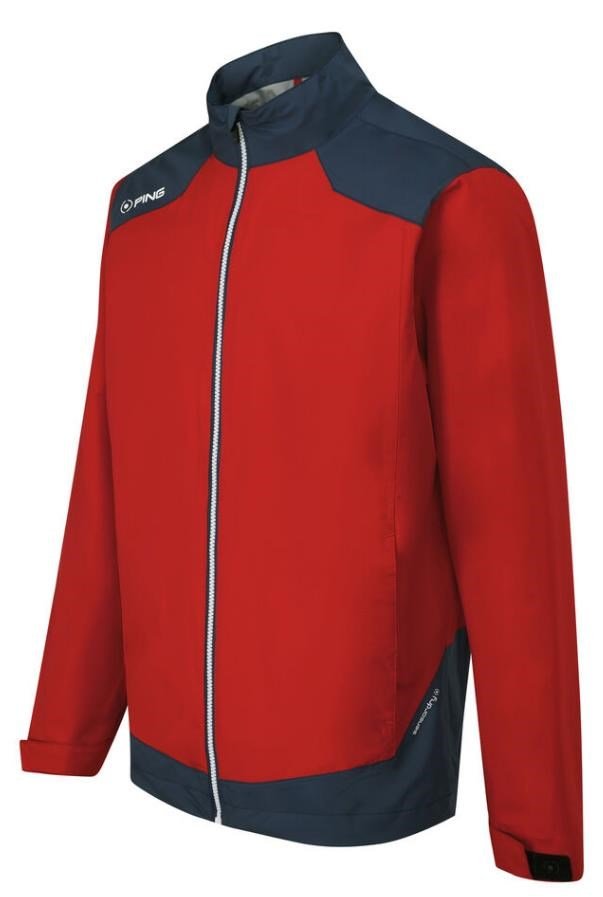 Ping AquaDrive Waterproof męska kurtka wodoodporna, classic red/oxford blue