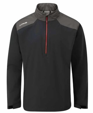 Ping AquaDrive Half-Zip waterproof męska kurtka wodoodporna, black/asphalt