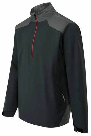 Ping AquaDrive Half-Zip waterproof męska kurtka wodoodporna, black/asphalt