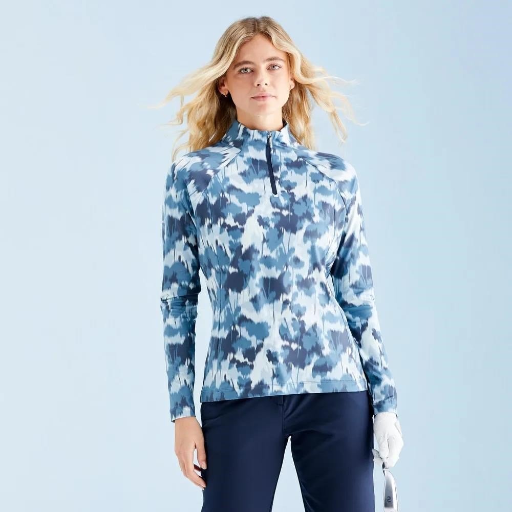 Ping Jasmine Printed long Sleeve damski top, navy multi