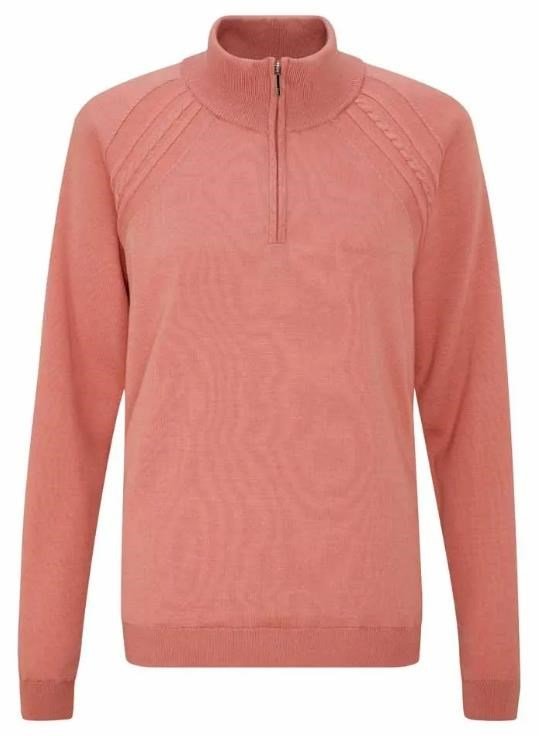Ping Melodie Half-zip lined damski sweter, muted pink