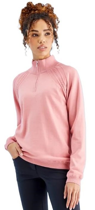 Ping Melodie Half-zip lined damski sweter, muted pink