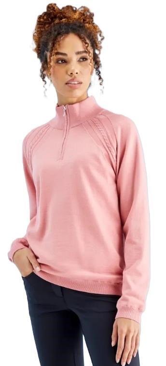 Ping Melodie Half-zip lined damski sweter, muted pink