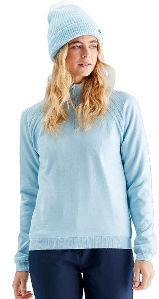 Ping Melodie Half-zip lined damski sweter, opal