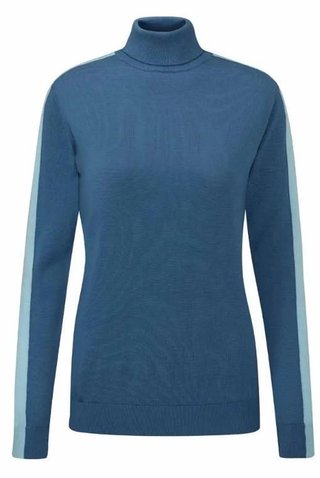 Ping Lockett Roll neck damski sweter, blue fusion/crystal blue
