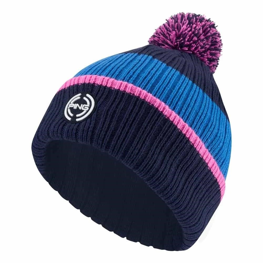 Ping Bassett Striped Knitted męska czapka zimowa, navy/tidal blue multi
