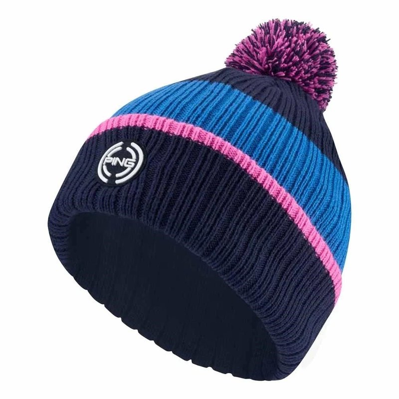Ping Bassett Striped Knitted męska czapka zimowa, navy/tidal blue multi