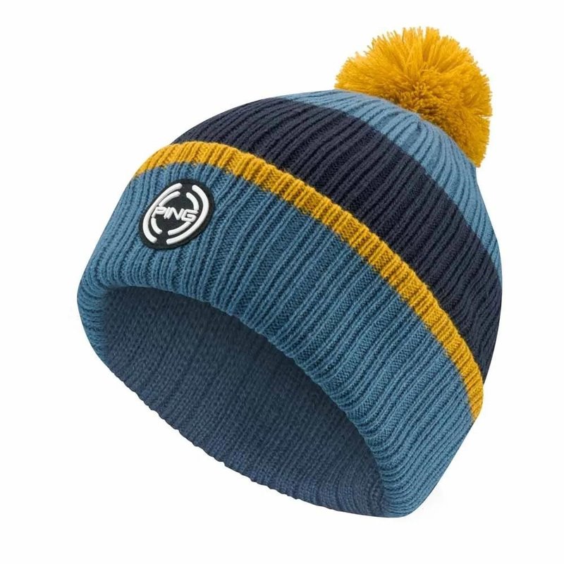 Ping Bassett Striped Knitted męska czapka zimowa, blue fusion multi