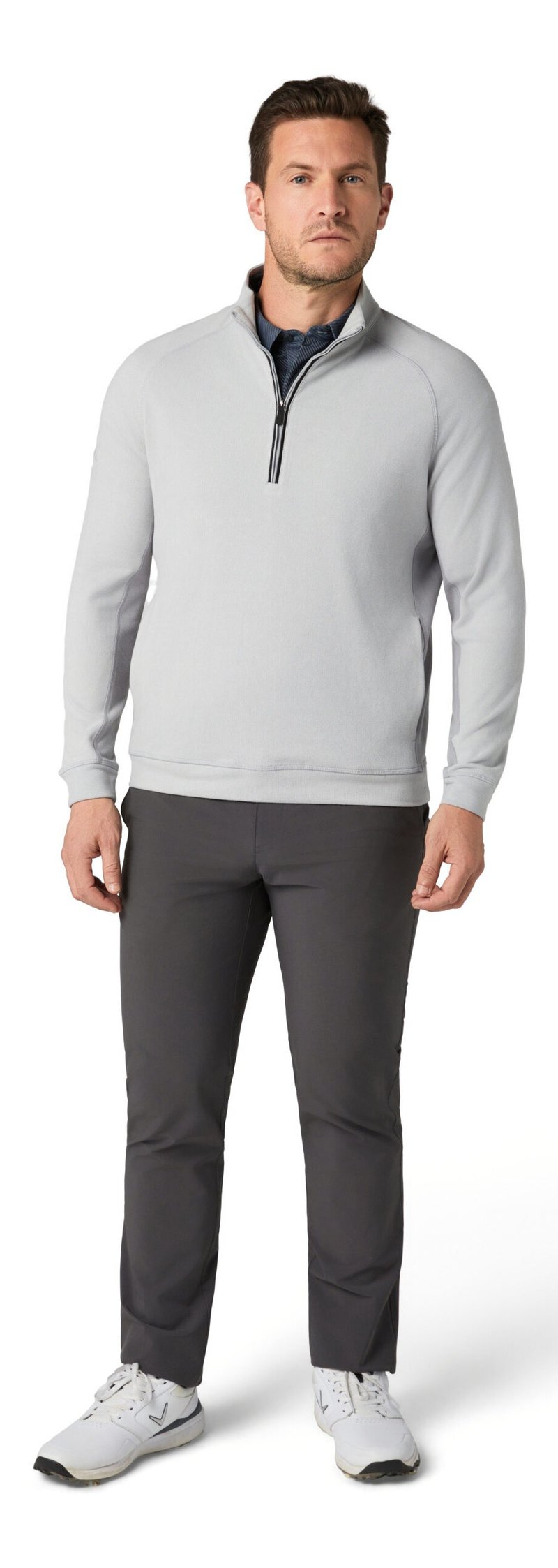 Callaway Brushed Rib 1/4 Zip męska bluza, concrete