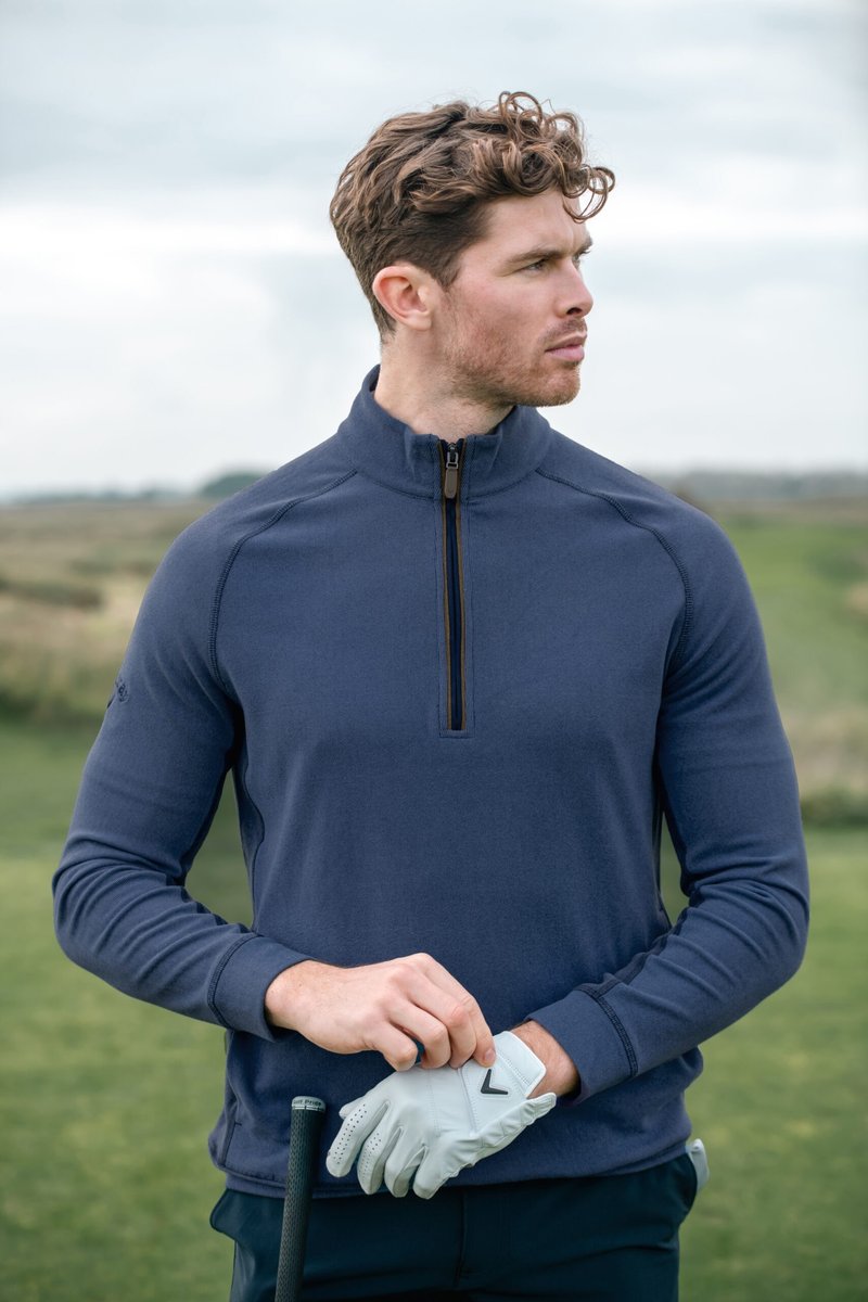 Callaway Brushed Rib 1/4 Zip męska bluza, niebieska