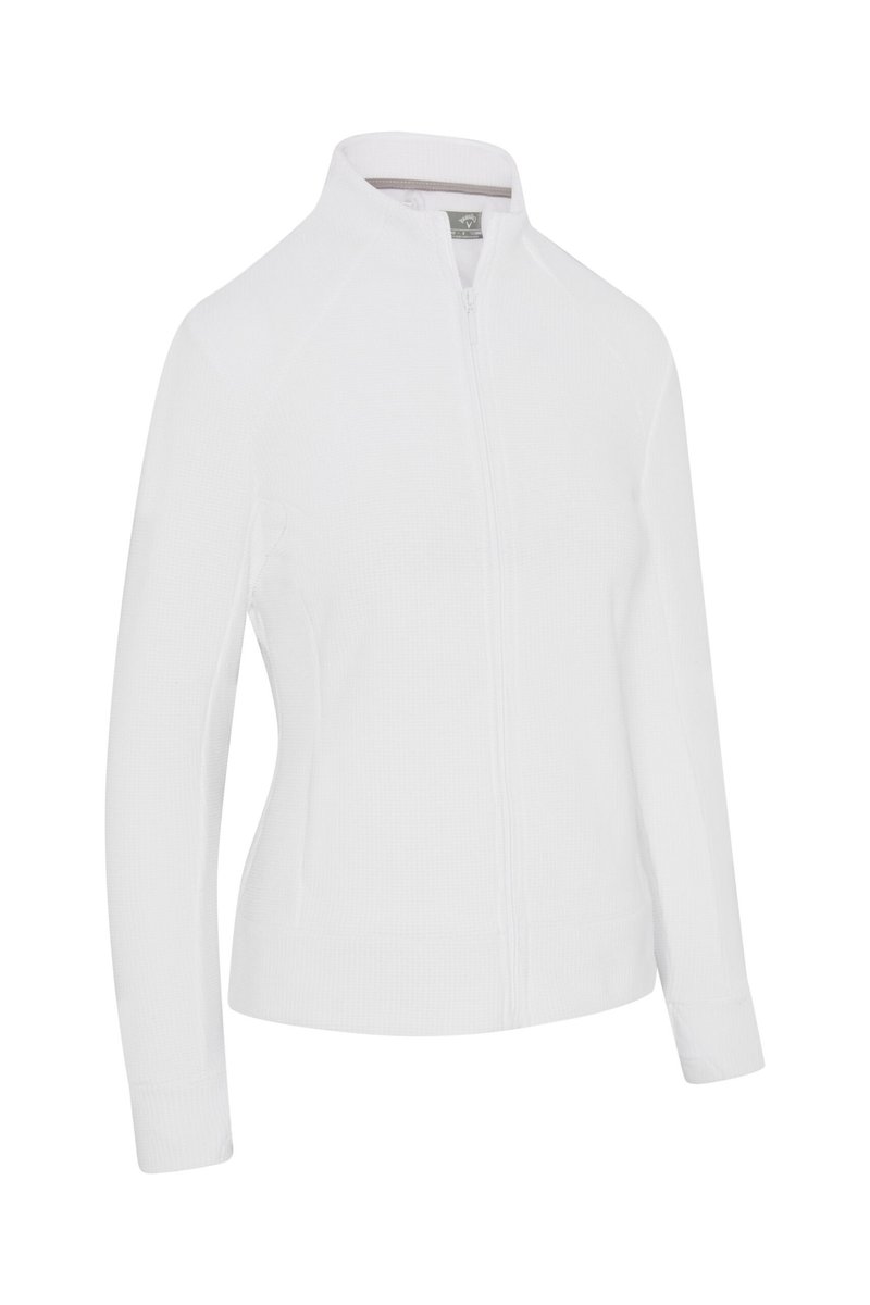 Callaway Stretch Waffle Knit Fleece damska kurtka, biała