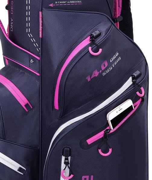 Big Max Dri Lite Silencio 2 Organizer cart bag, steel blue/srebrny/fuchsia