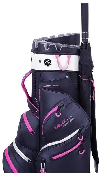 Big Max Dri Lite Silencio 2 Organizer cart bag, steel blue/srebrny/fuchsia