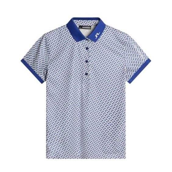 J.Lindeberg Tour Tech Print damskie polo, tour geo moonbeam