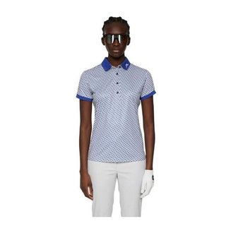J.Lindeberg Tour Tech Print damskie polo, tour geo moonbeam