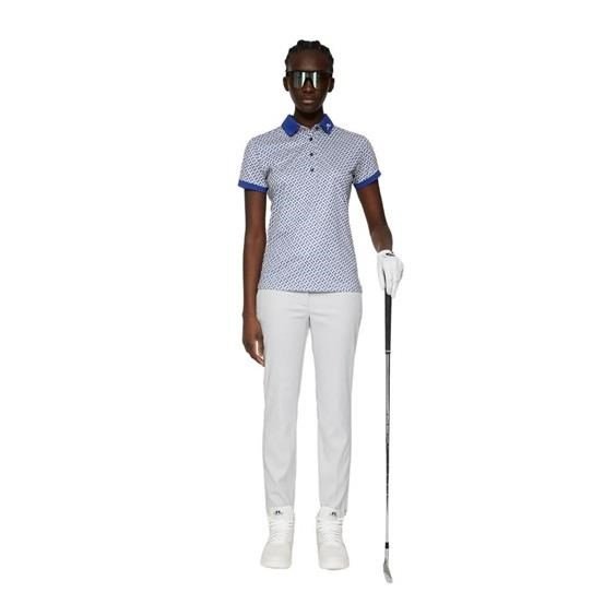 J.Lindeberg Tour Tech Print damskie polo, tour geo moonbeam