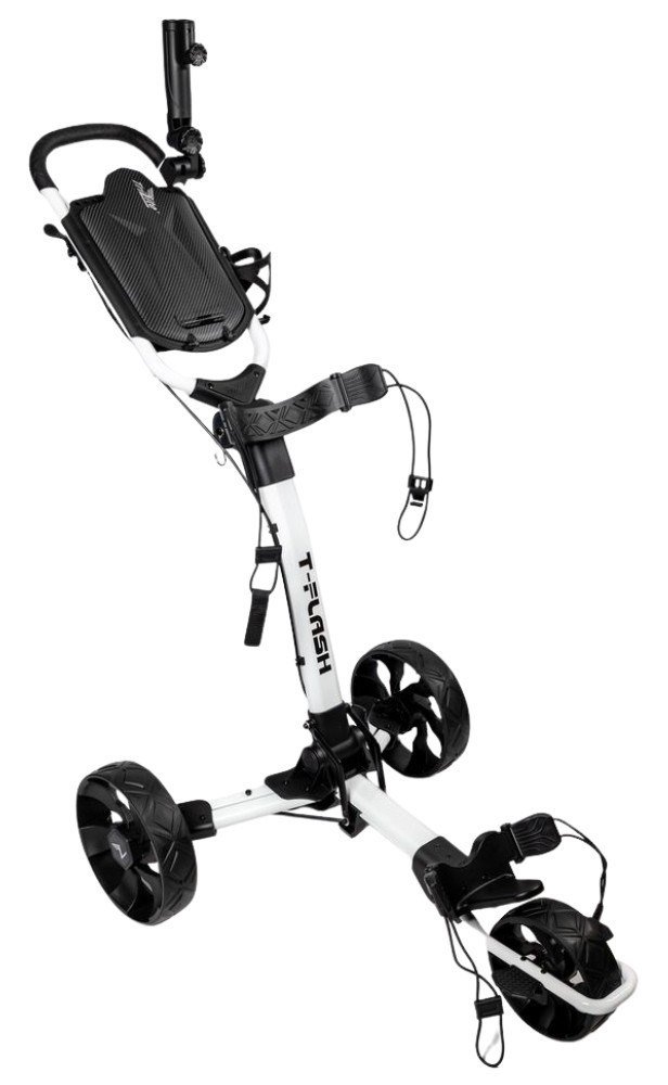 TriLite T-Flash wózek golfowy, biało/czarny, karbonowy dekor