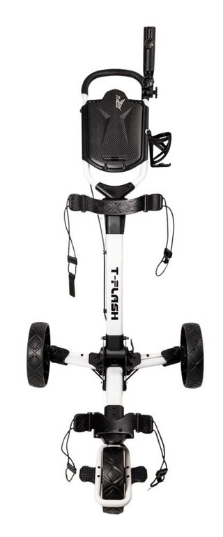 TriLite T-Flash wózek golfowy, biało/czarny, karbonowy dekor