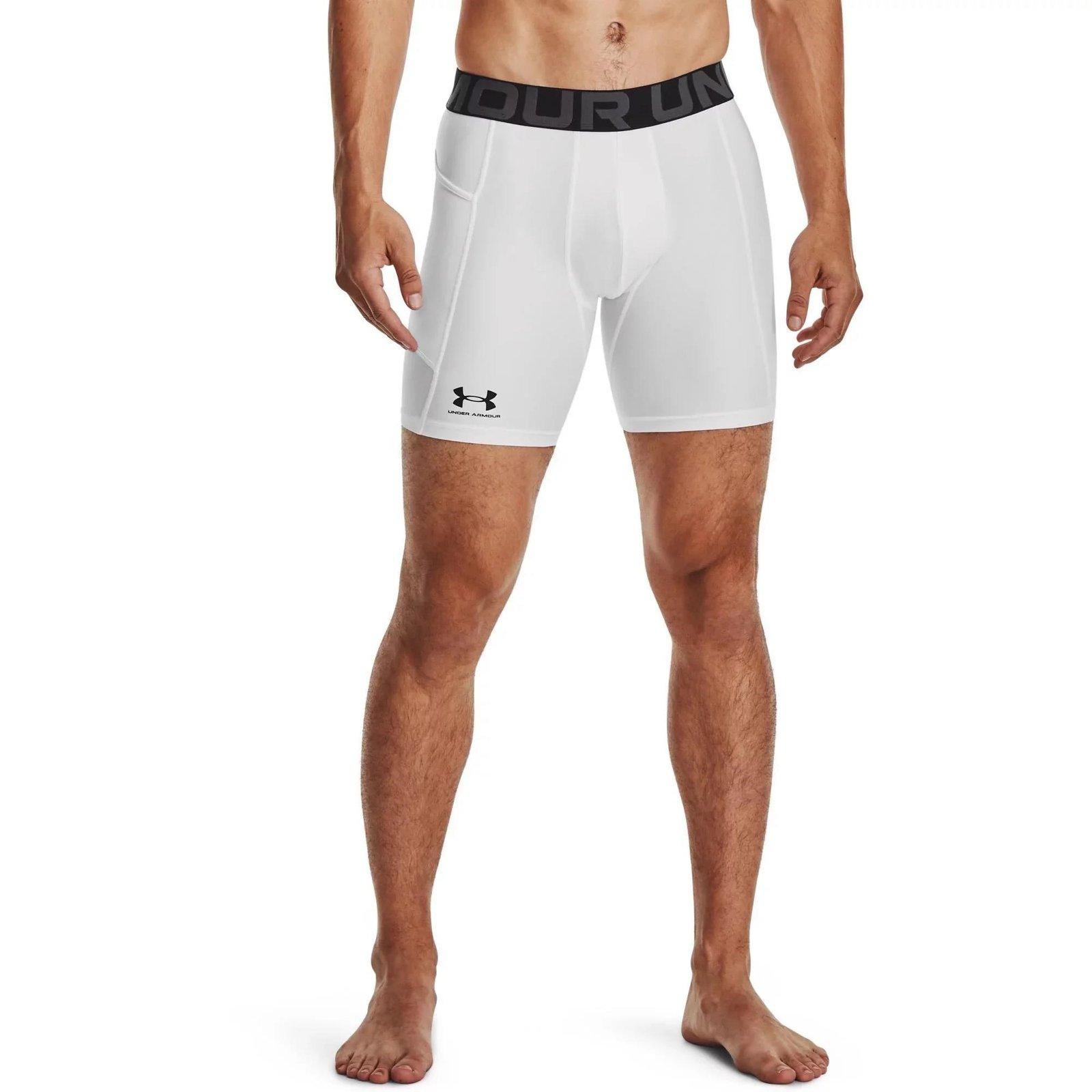 Under Armour HeatGear Shorts męskie bokserki kompresyjne, białe