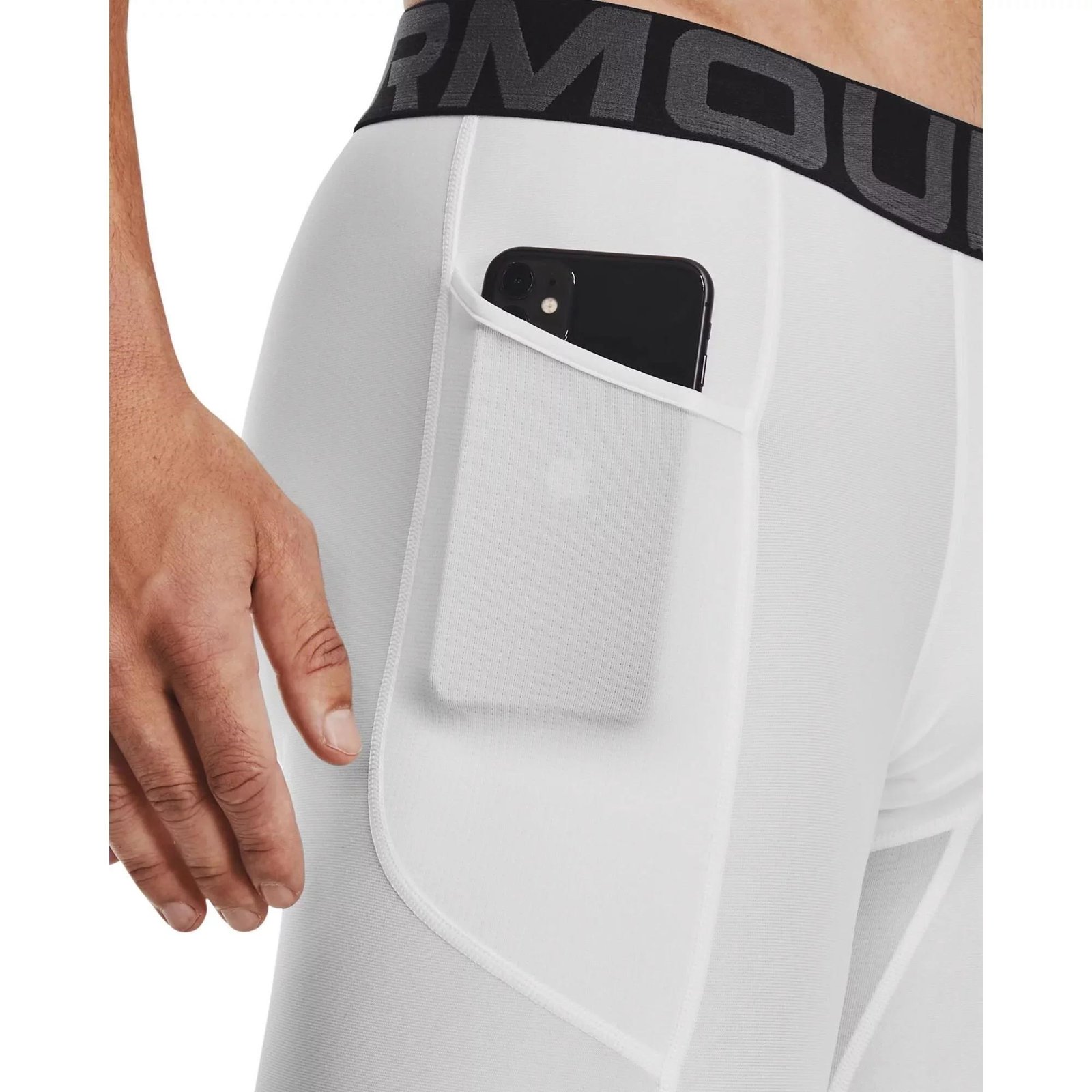 Under Armour HeatGear Shorts męskie bokserki kompresyjne, białe
