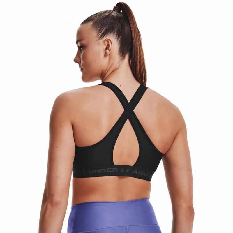 Under Armour Crossback Mid Bra damski biustonosz sportowy, czarna
